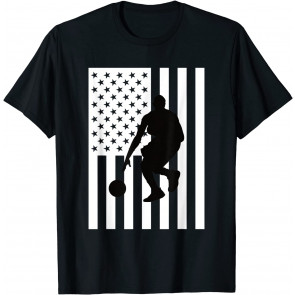 American Flag Basketball Patriotic Basketball Player T-Shirt