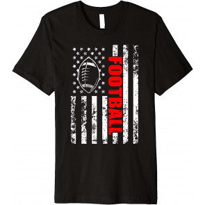American Flag Football Patriotic Football T-Shirt