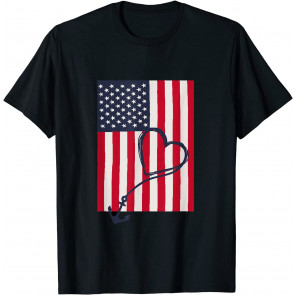 American Flag Gift Blue Anchor Patriotic T-Shirt