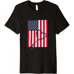 American Flag Gift Blue Anchor Patriotic T-Shirt