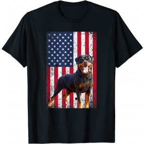 American Flag Rottweiler Dog Lover T-Shirt