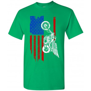 American Flag USA Motor Eagle Patriotic DT T-Shirt