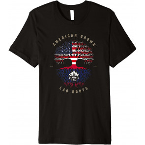 American Grown Lao Roots Laos Flag T-Shirt