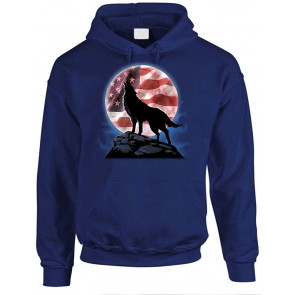 American Howl - Wolf Patriotic USA America - T-Shirt
