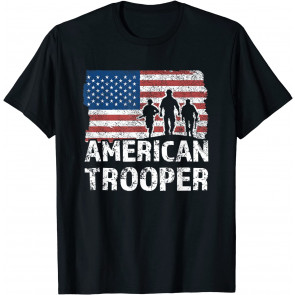 American Trooper Us Flag Veteran Soldier Military T-Shirt