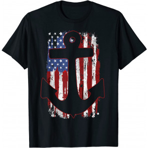 Anchor USA American Flag Patriotic T-Shirt