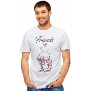 Animals Are Friends Not Food Vegan Graphic Printed T-Shirt