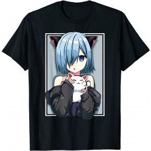 Anime Girl Neko Catgirl Pastel Kawaii Cat Manga Japan Lover T-Shirt