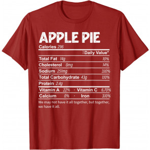 Apple Pie Nutrition Facts T-Shirt
