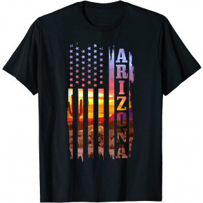 Arizona American Flag Pride Landscape Cactus Patriotic Gift T-Shirt