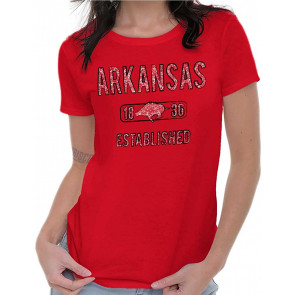 Arkansas Boar Stenciled Distressed T-Shirt