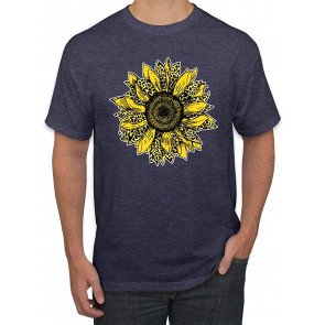 Artsy Cheetah Leopard Print Sunflower Fashion T-Shirt