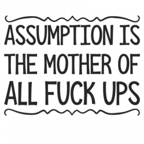 Assumption Is The Mother Of All Fuck Ups  Funny Tshirt