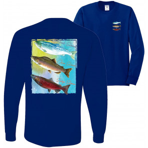 Atlantic Chum Sakeye Salmon Fish Trio Fishing Front And Back T-Shirt