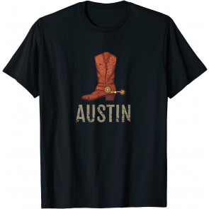 Austin TX Texas Cowboy Boots Vintage Style T-Shirt