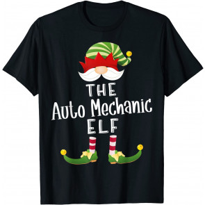 Auto Mechanic Elf Group Christmas T-Shirt