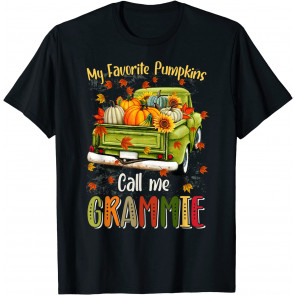 Autumn Halloween Fall My Favorite Pumpkin Call Me Grammie T-Shirt