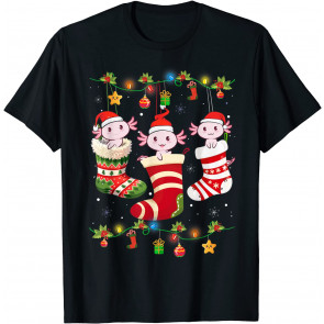 Axolotl Socks Christmas Light T-Shirt