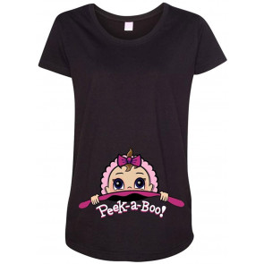Baby Girl Peek A Boo Cute Maternity DT T-Shirt