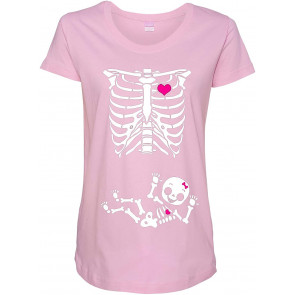 Baby Girl Skeleton Pregnant Maternity DT T-Shirt