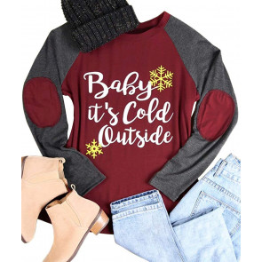 Baby It's Cold Outside Snowflake Graphic Christmas  T-Shirt