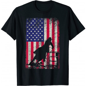 Barrel Racing 4th July Independence Day Patriotic Gift T-Shirt