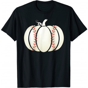 Baseball Face Scary Pumpkin Vintage Costume Halloween T-Shirt