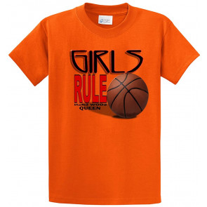 Basketball Girls Rule Hardwood Queen T-Shirt