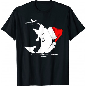 Bass Fishing Santa Hat Christmas Pajama Top For Fishermen T-Shirt