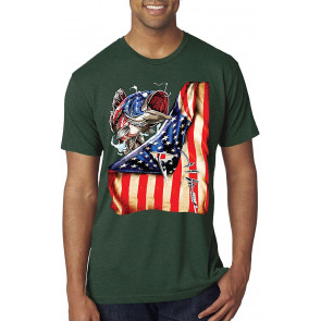 Bass US Flag Patriotic American T-Shirt