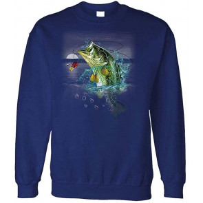 BASS Wilderness - Smallmouth Largemouth Fishing - Fleece Sweat T-Shirt