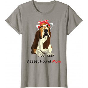 Basset Hound Mom Bandana Womens Basset Hound Dog T-Shirt