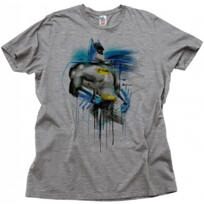 Batman Paint Dripping Heather Gray T-Shirt