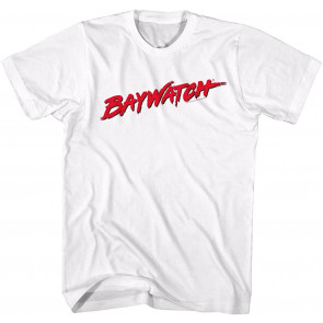 Baywatch 90s Beach Drama Series Red Logo White T-Shirt