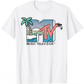 Beach Island Flamingo Logo Vintage T-Shirt