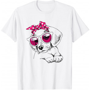 Beagle Dog With Headband, Love-r Dad Mom, Boy Girl T-Shirt