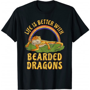 Bearded Dragon Life Is Better Vintage Retro Pet Lizard T-Shirt