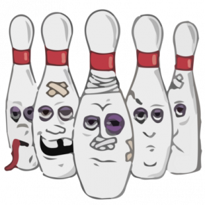 Beat Up Bowling Pins  Funny Bowling Tshirt