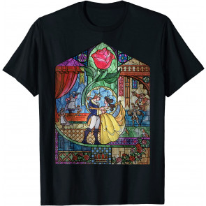 Beauty & The Beast Stained Glass Rose T-Shirt