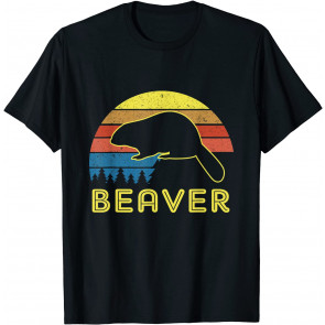 Beaver Vintage Retro Sunset Style  T-Shirt