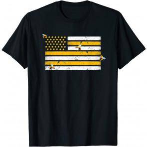 Beekeeper Patriotic American Flag Honeycomb T-Shirt