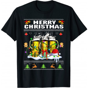 Beer Glass Santa Christmas Spirit T-Shirt