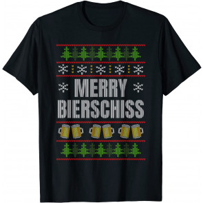 Beer Shot Christmas Drinking Party Fun Ugly Christmas T-Shirt