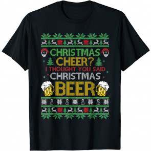 Beer Ugly Christmas  Men Women Santa Drinking Party T-Shirt