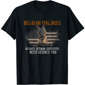 Belgian Malinois American Flag T-Shirt