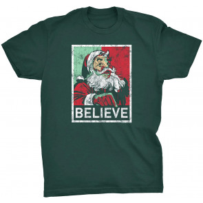 Believe - Santa Christmas Holiday T-Shirt