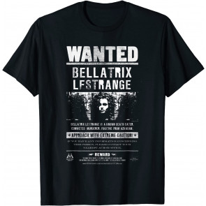 Bellatrix Lestrange Wanted Poster White Text T-Shirt