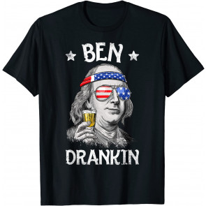 Ben Drankin 4th Of July Benjamin Franklin Men Women USA Flag T-Shirt