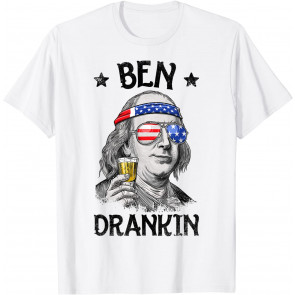 Ben Drankin 4th Of July Benjamin Franklin Men Women USA Flag T-Shirt