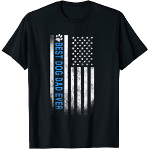 Best Dog Dad Ever American Flag T-Shirt